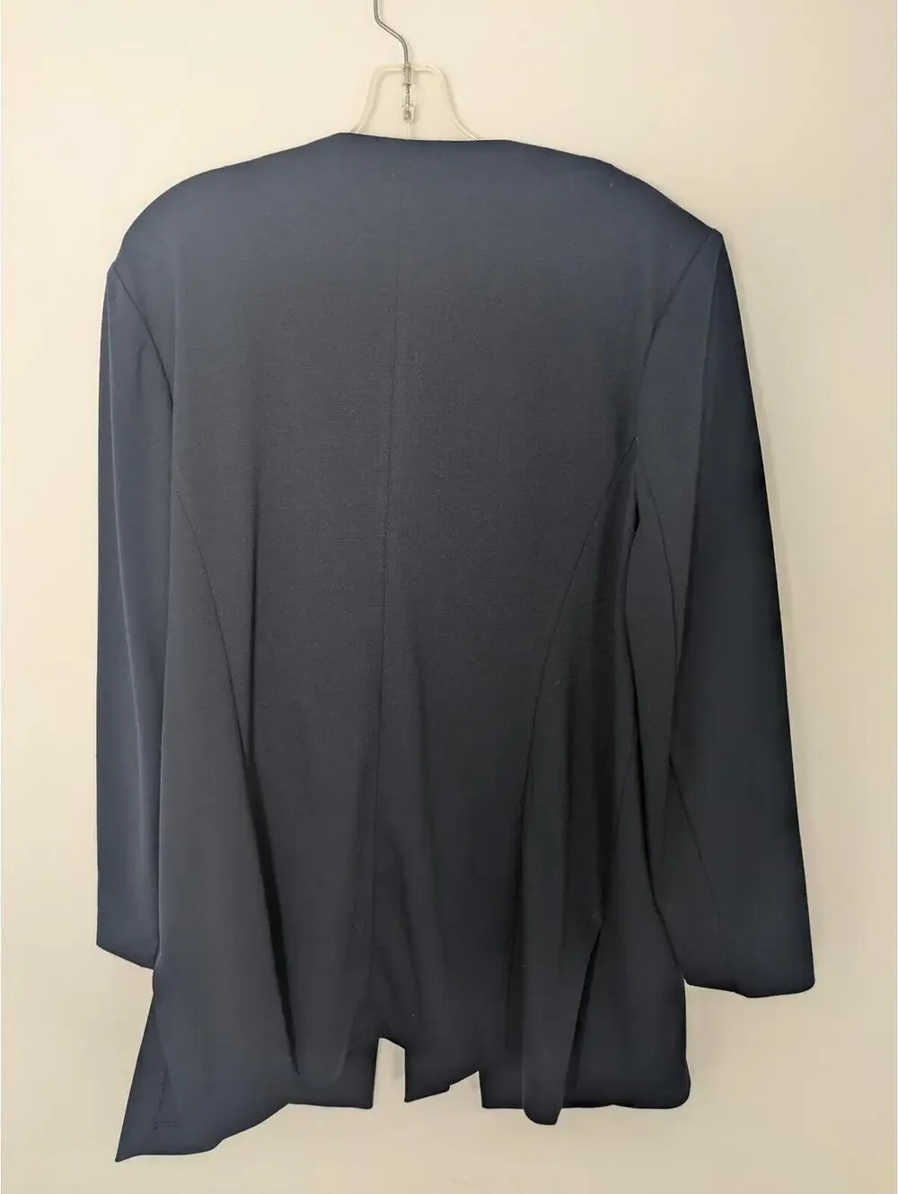 Laura Open Front Jacket Women’s Size 18 Navy Pink Trim Tie Front Blazer - Picture 3 of 7